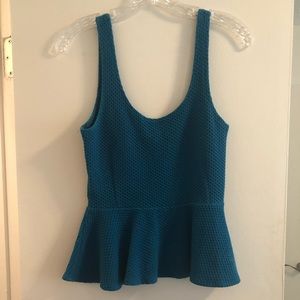 Anthropologie Blue Peplum Tank top Blouse